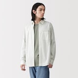 紳士　洗いざらしブロード長袖シャツ