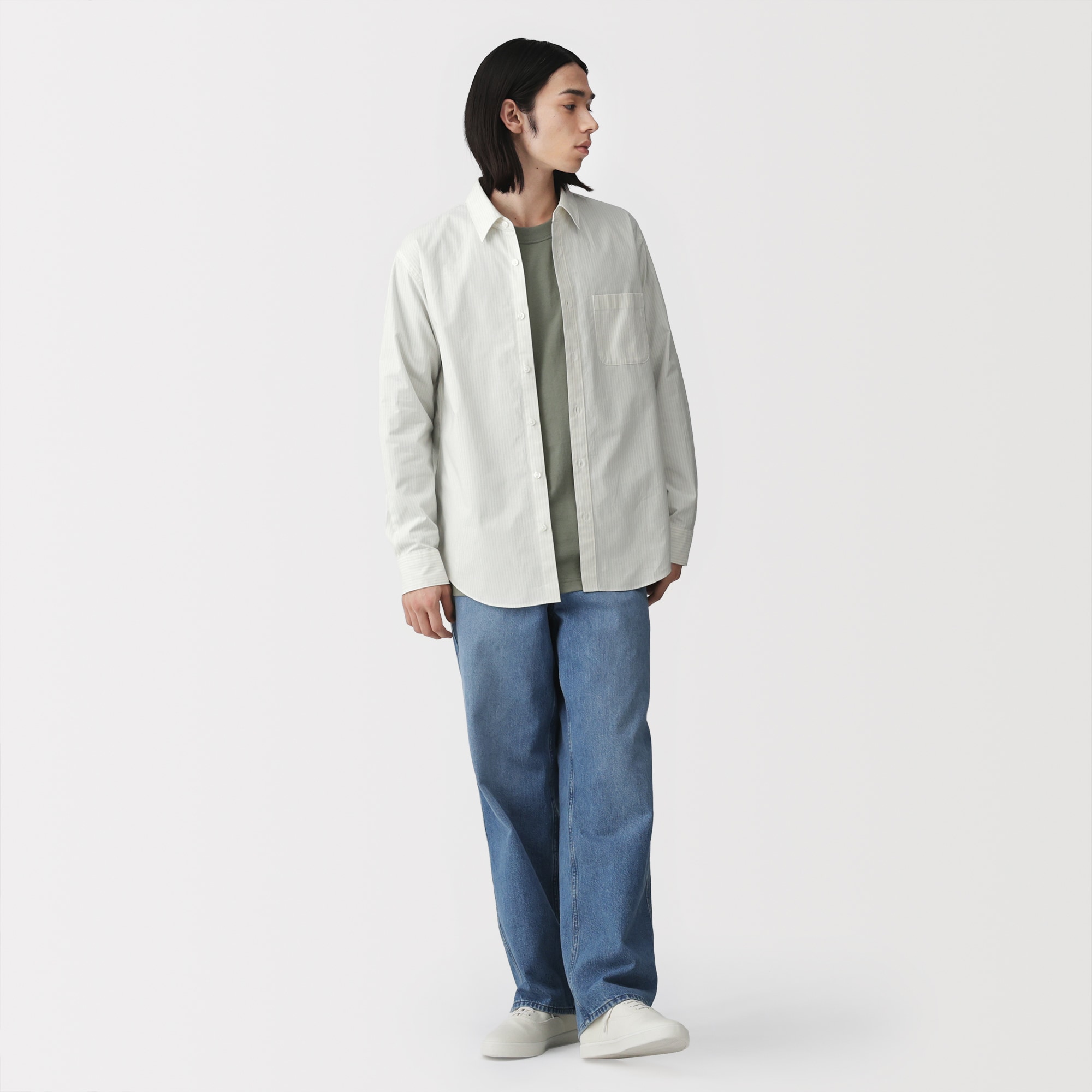 紳士 洗いざらしブロード長袖シャツ | 無印良品