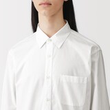 紳士　洗いざらしブロード長袖シャツ