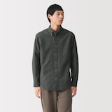 紳士　洗いざらしオックスボタンダウン長袖シャツ