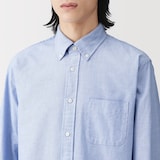 紳士　洗いざらしオックスボタンダウン長袖シャツ