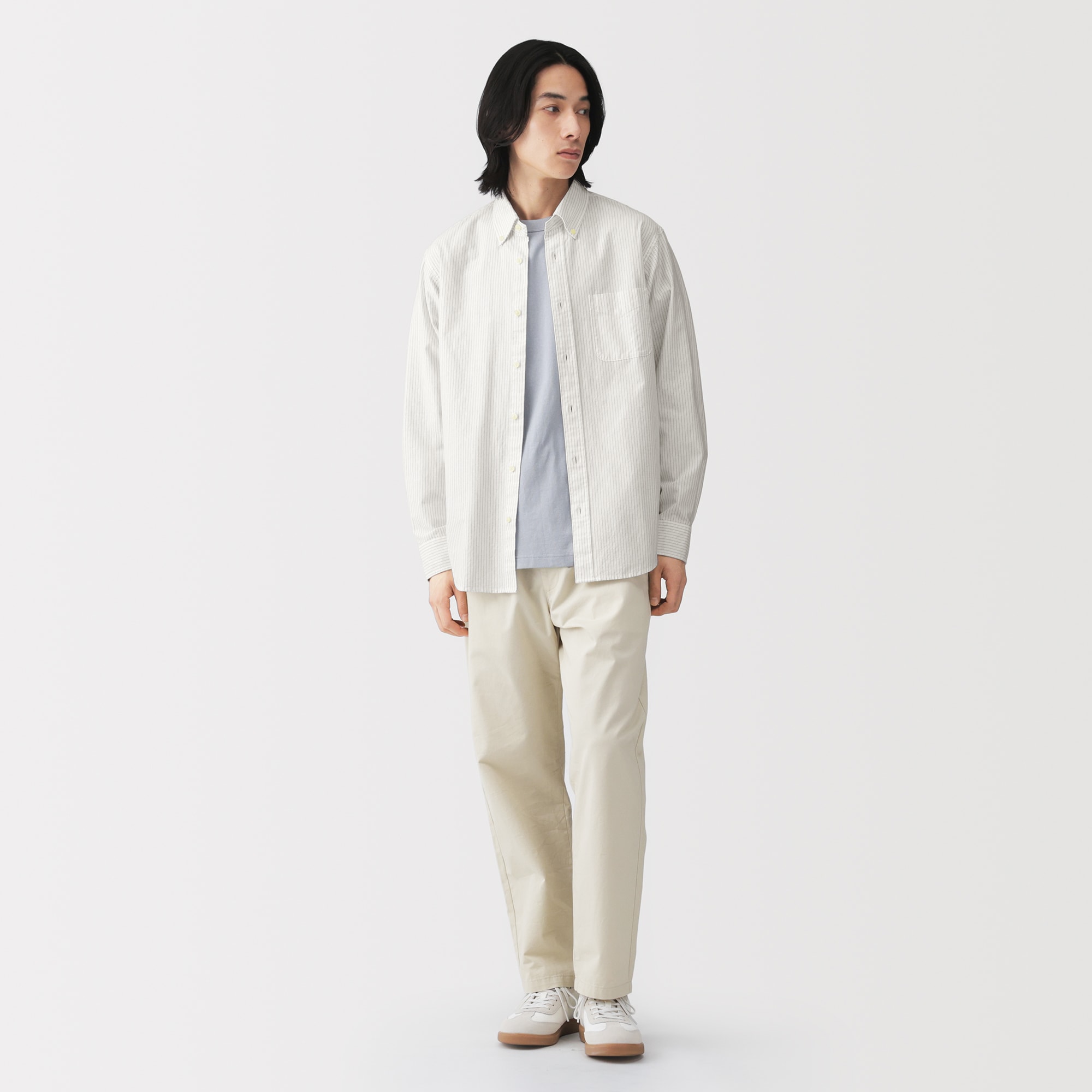 紳士 洗いざらしオックスボタンダウン長袖シャツ | 無印良品