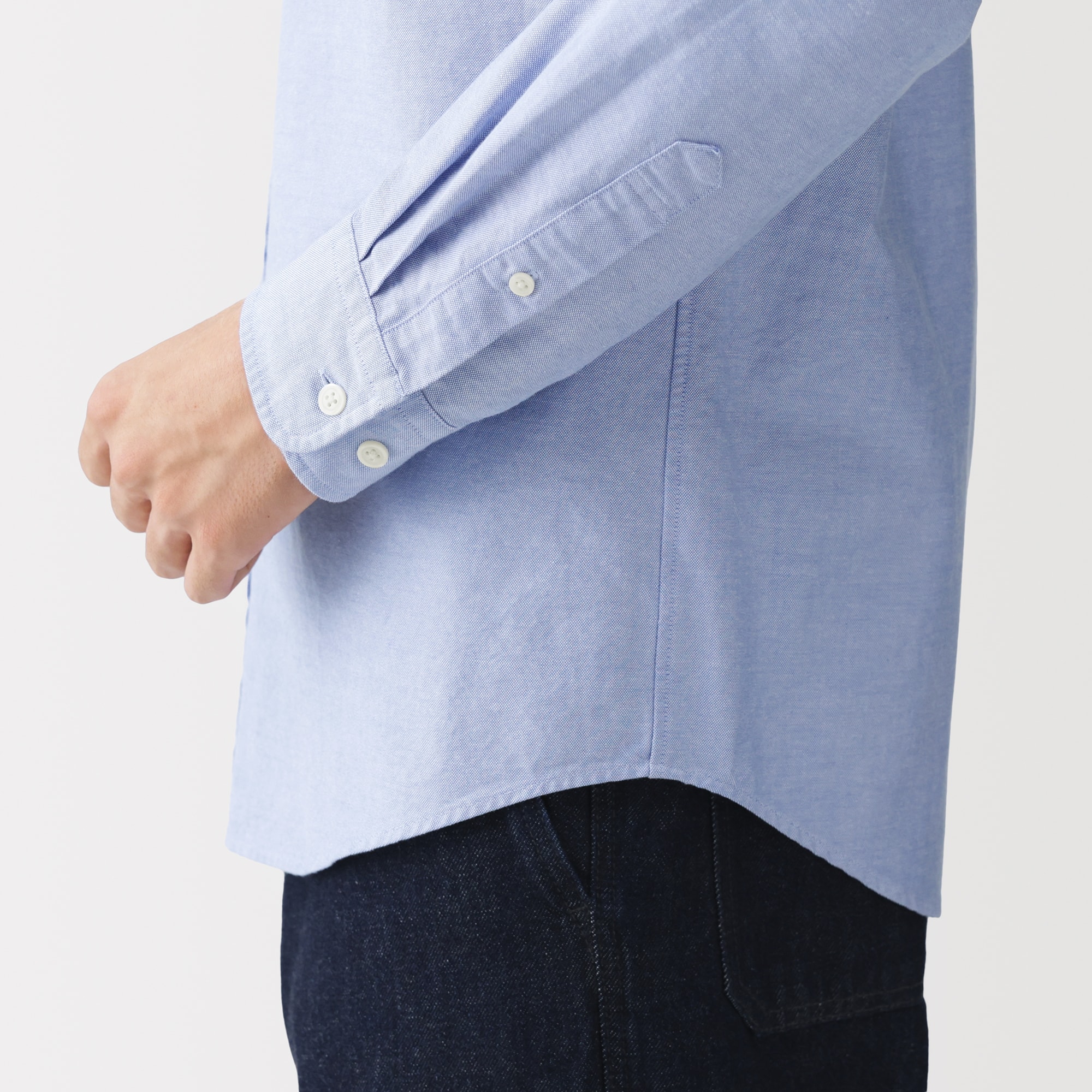 紳士　洗いざらしオックスボタンダウン長袖シャツ