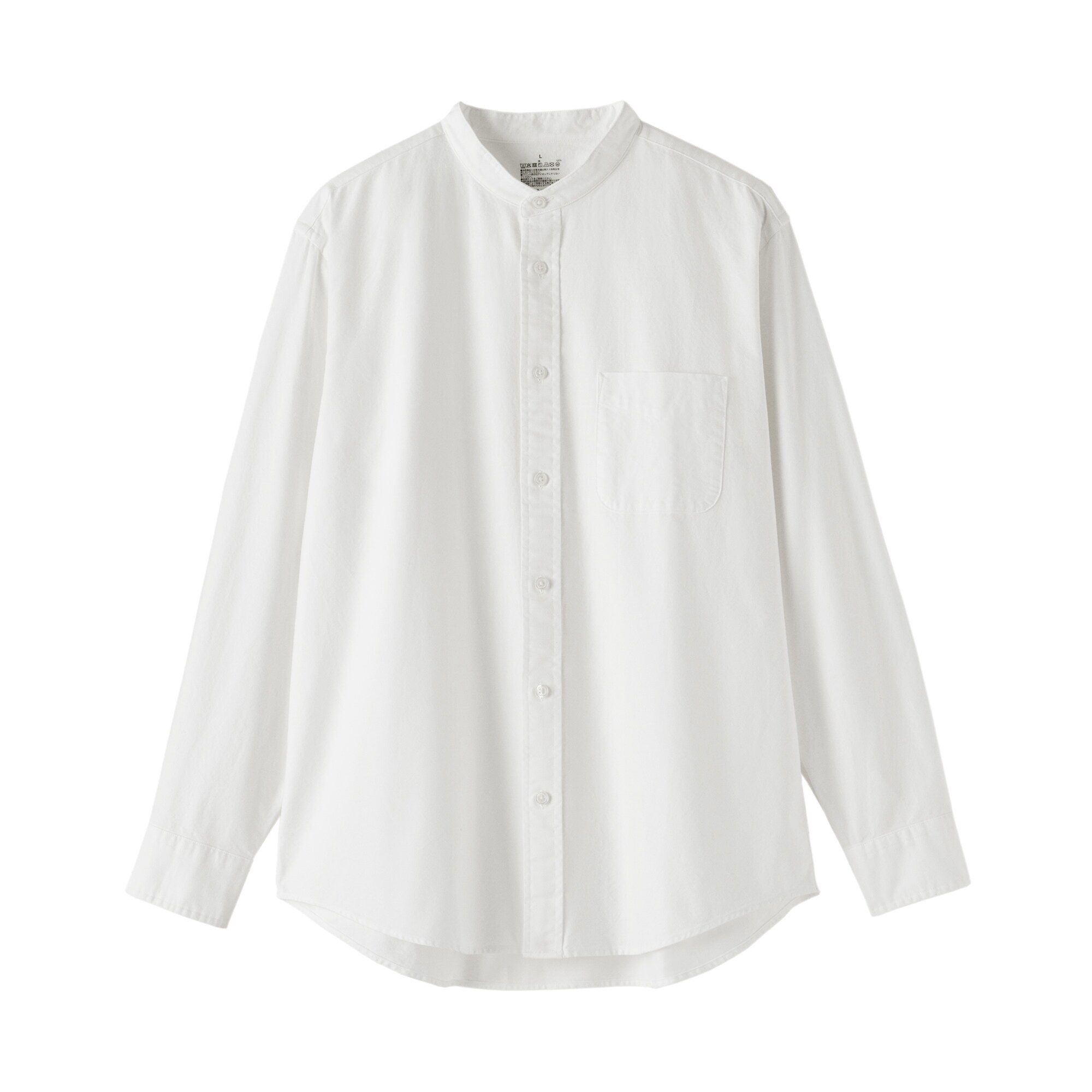 紳士　洗いざらしオックススタンドカラー長袖シャツ