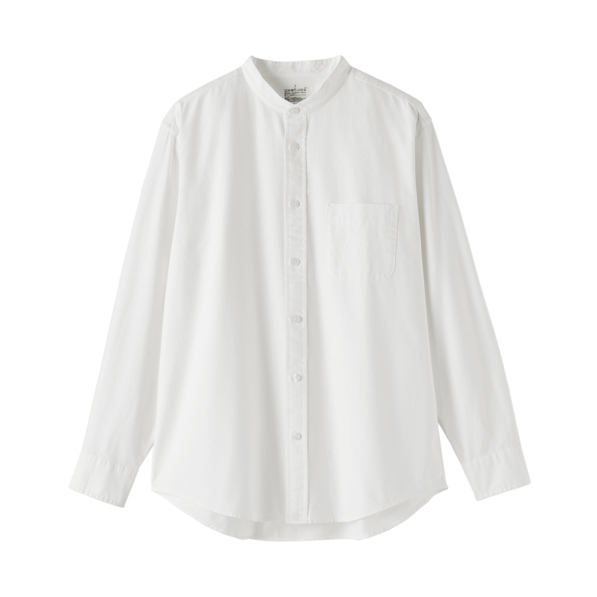 紳士　洗いざらしオックススタンドカラー長袖シャツ