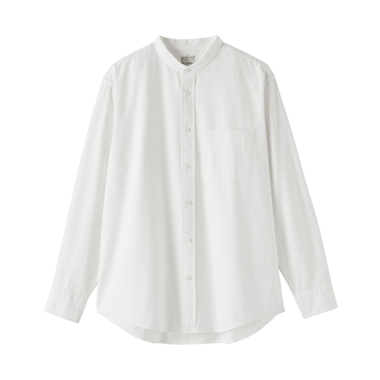 紳士　洗いざらしオックススタンドカラー長袖シャツ