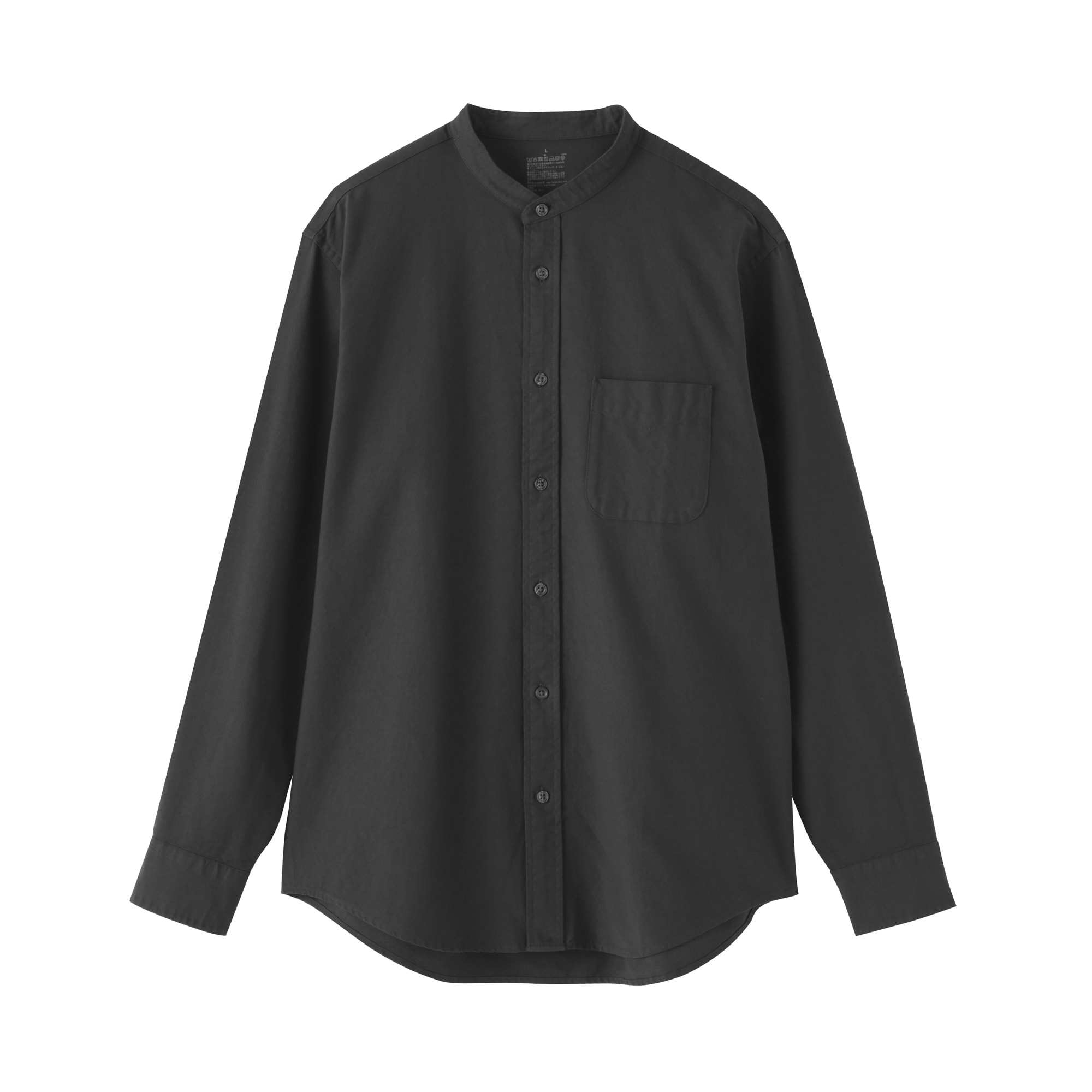 紳士　洗いざらしオックススタンドカラー長袖シャツ