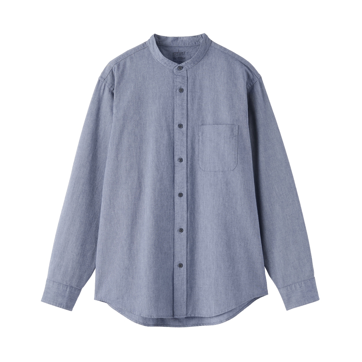 紳士　洗いざらしオックススタンドカラー長袖シャツ
