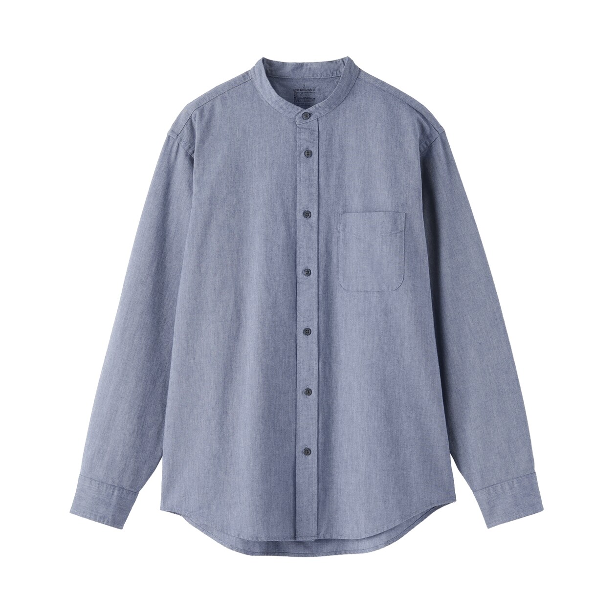 紳士　洗いざらしオックススタンドカラー長袖シャツ