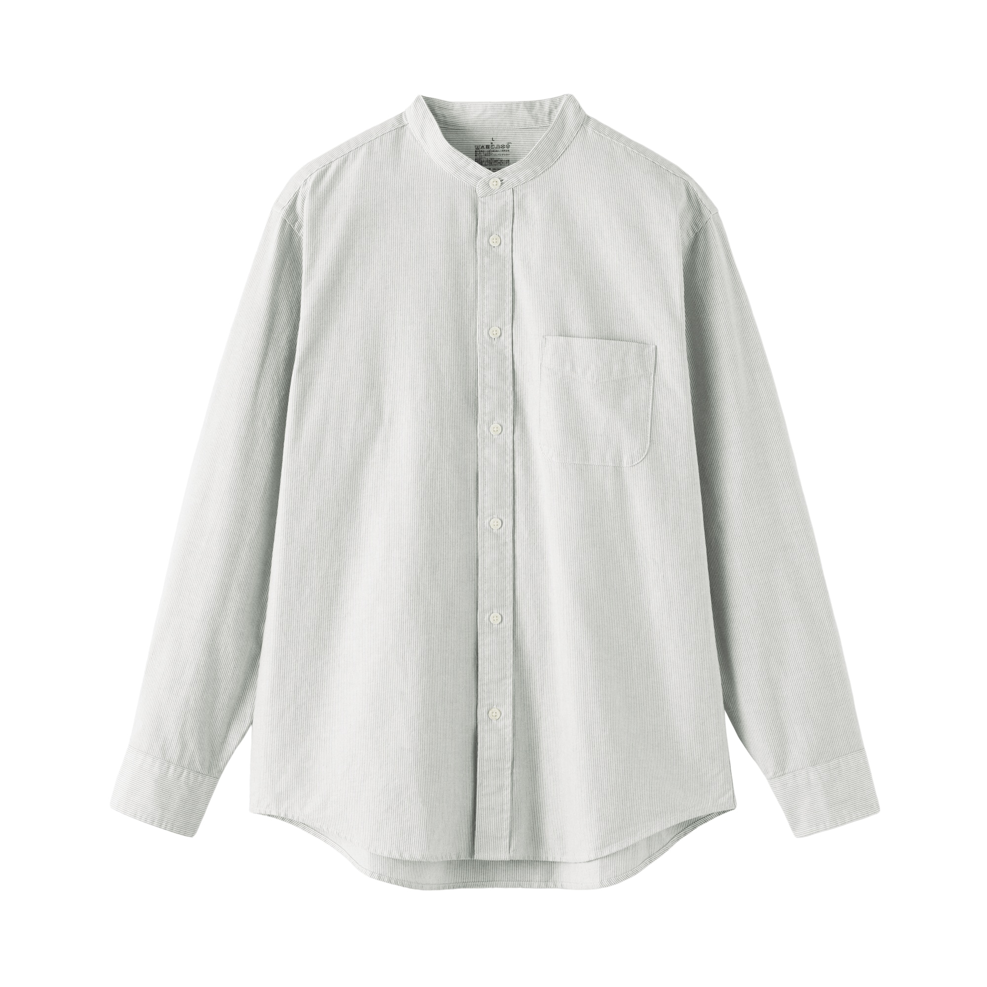 紳士　洗いざらしオックススタンドカラー長袖シャツ