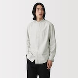 紳士　洗いざらしオックススタンドカラー長袖シャツ