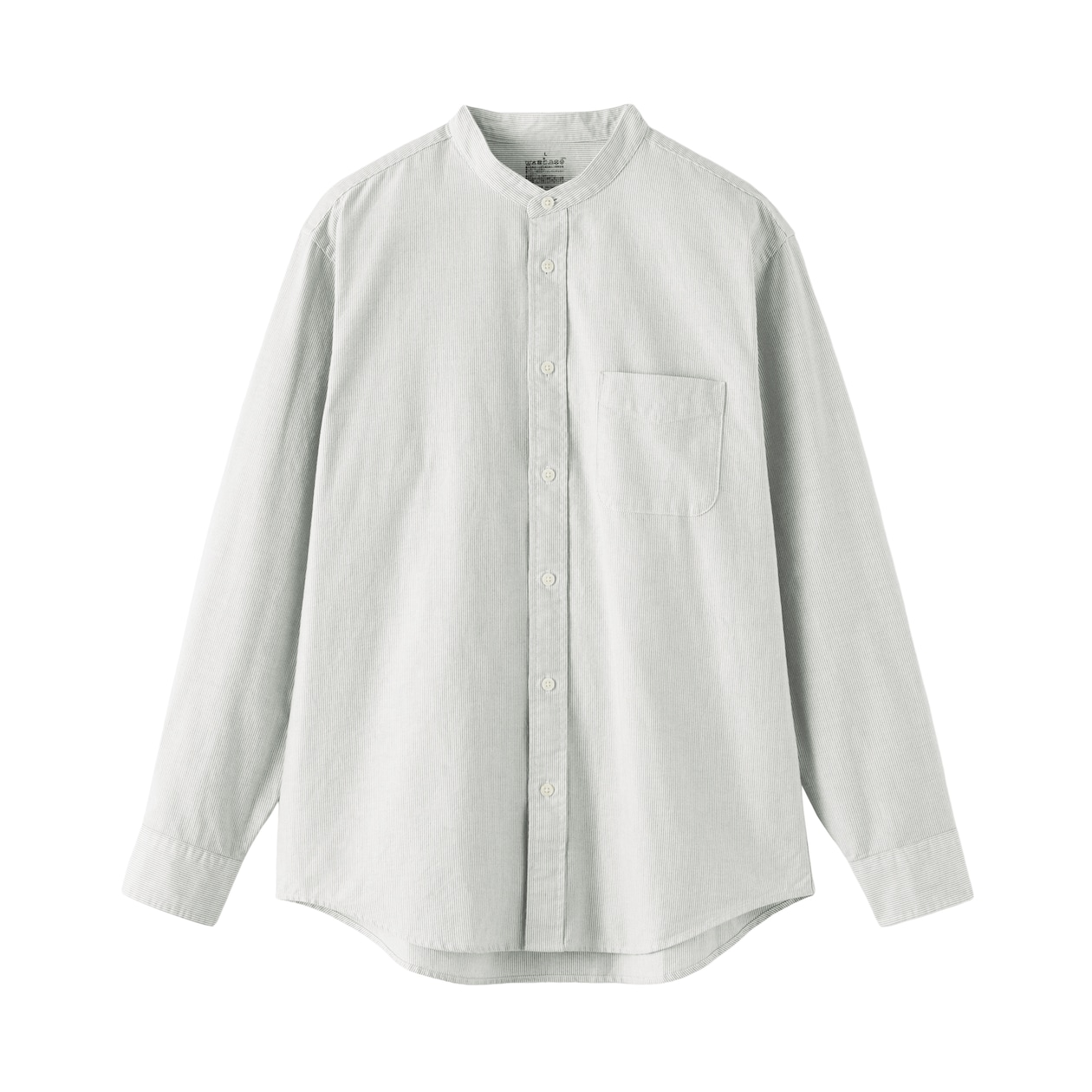 紳士　洗いざらしオックススタンドカラー長袖シャツ