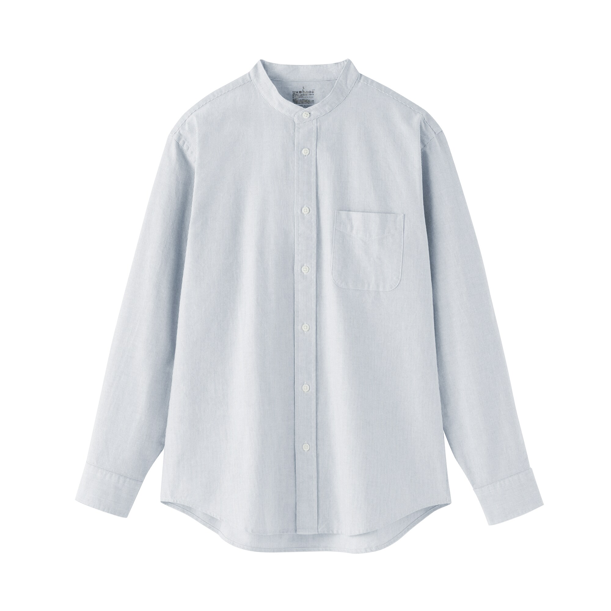 紳士　洗いざらしオックススタンドカラー長袖シャツ