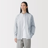 紳士　洗いざらしオックススタンドカラー長袖シャツ