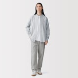 紳士　洗いざらしオックススタンドカラー長袖シャツ