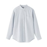 紳士　洗いざらしオックススタンドカラー長袖シャツ