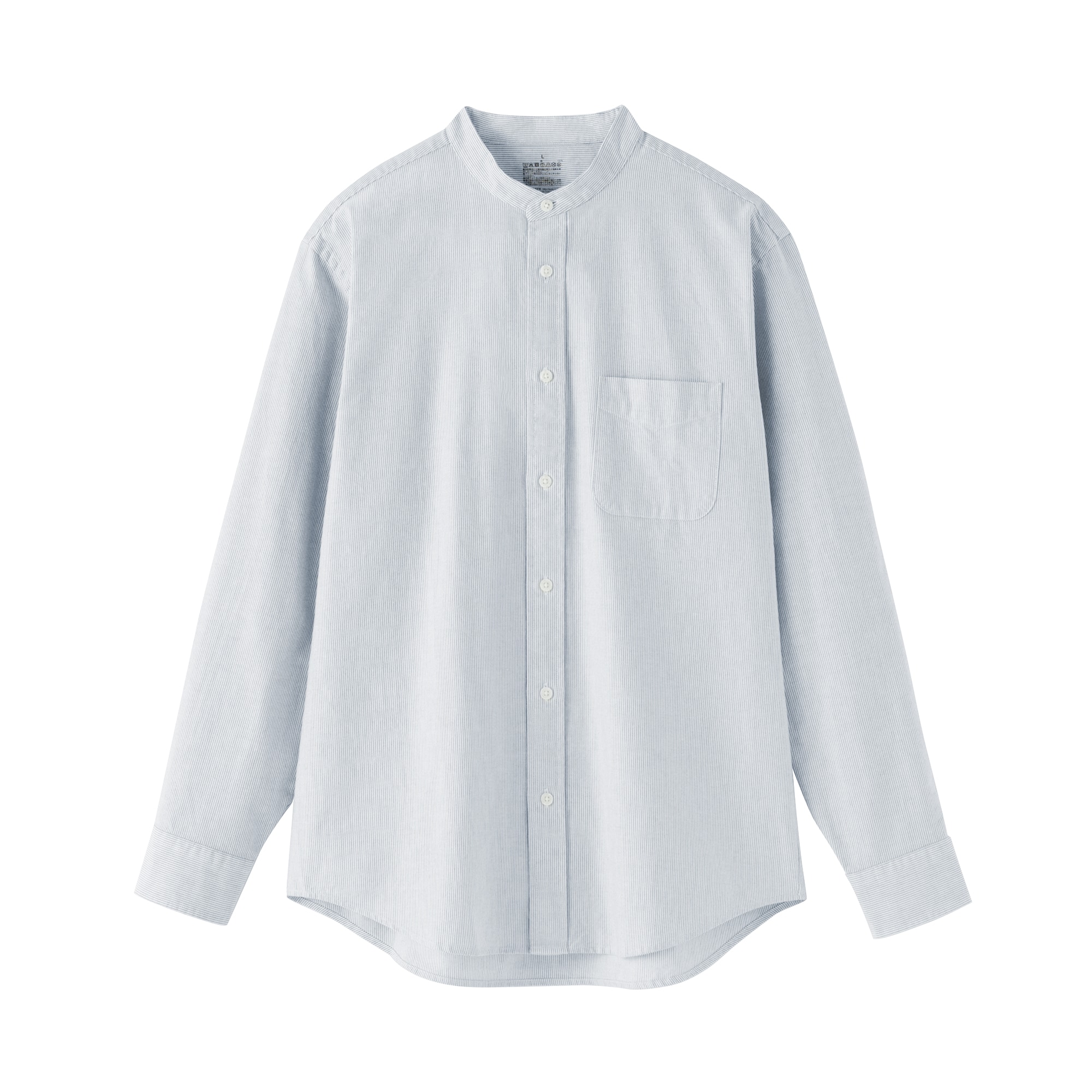 紳士　洗いざらしオックススタンドカラー長袖シャツ