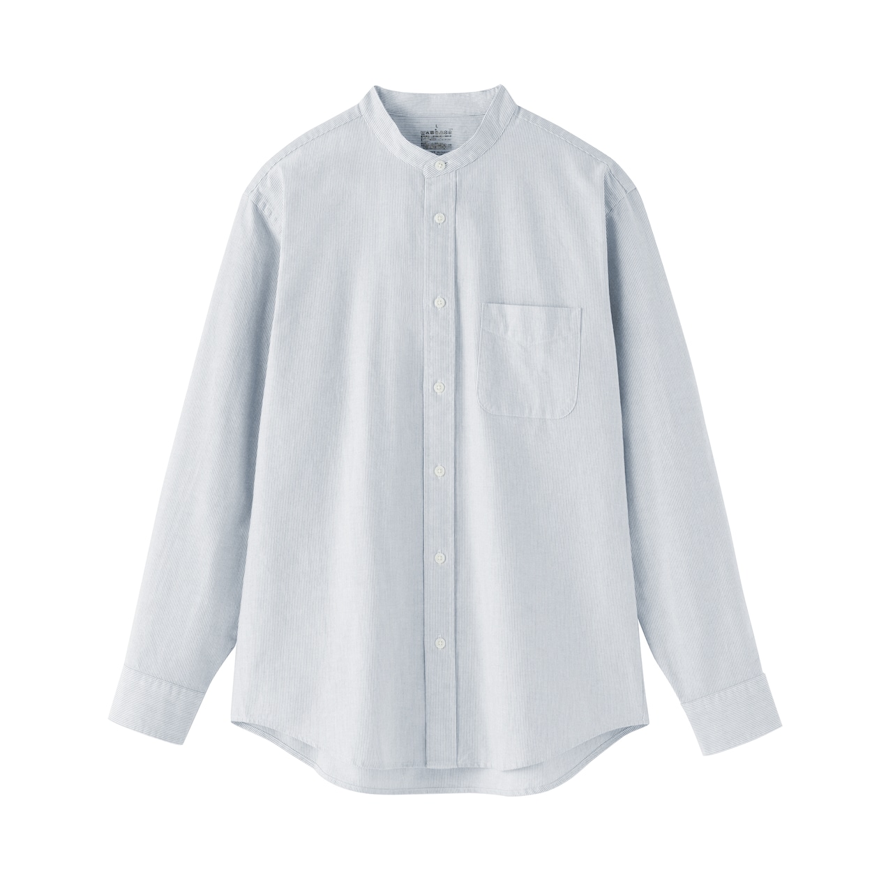 紳士　洗いざらしオックススタンドカラー長袖シャツ