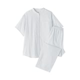 婦人　脇に縫い目のない　薄手ガーゼ五分袖パジャマ