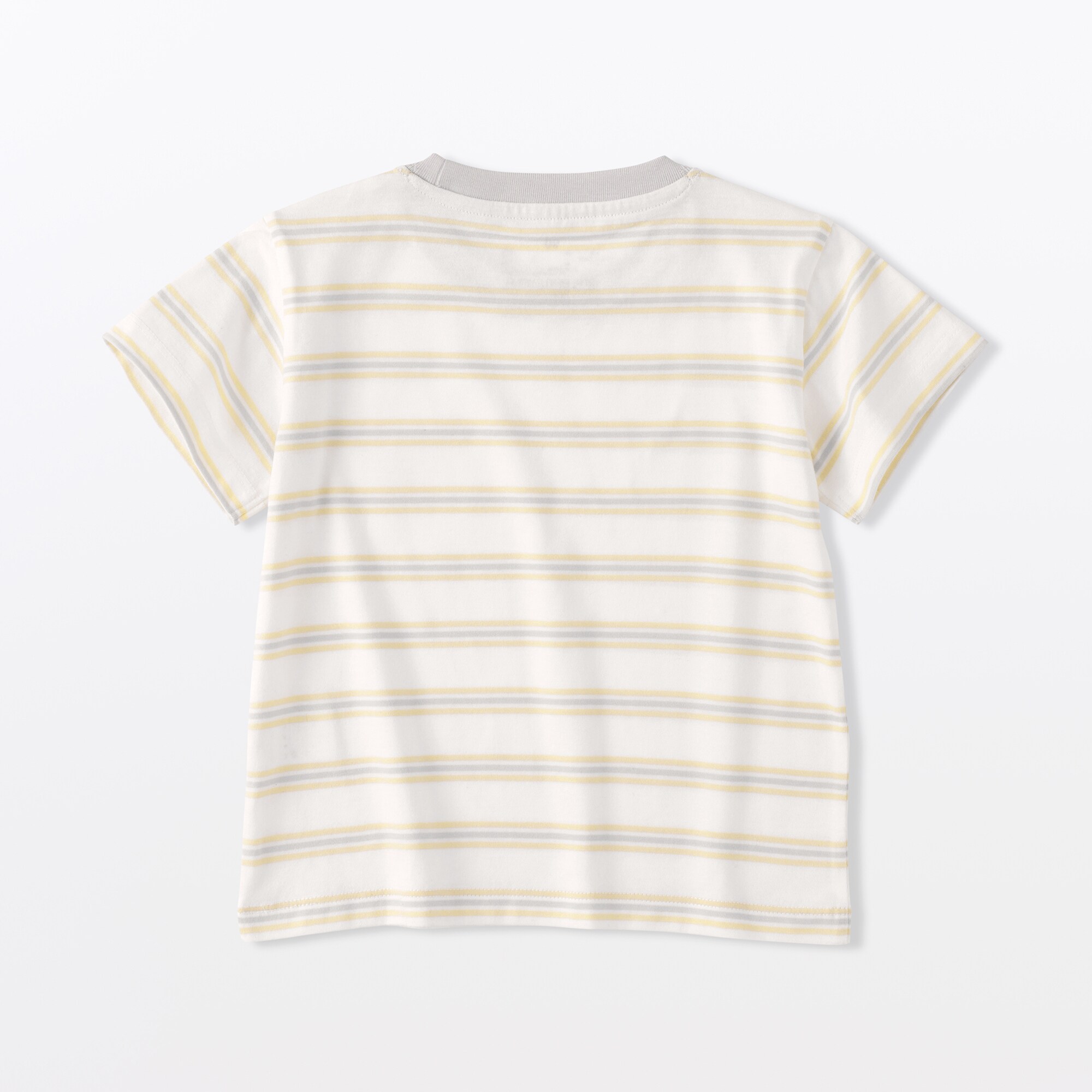 ベビー　あたまするっと　綿天竺編みクルーネック半袖Ｔシャツ　ボーダー