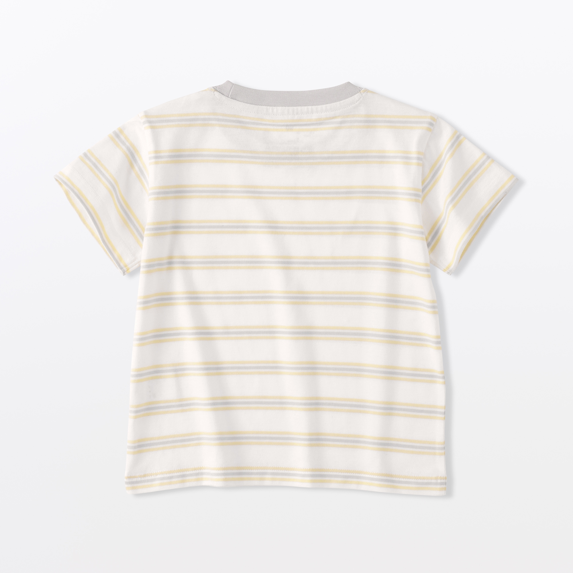 ベビー　あたまするっと　綿天竺編みクルーネック半袖Ｔシャツ　ボーダー