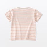 ベビー　あたまするっと　綿天竺編みクルーネック半袖Ｔシャツ　ボーダー