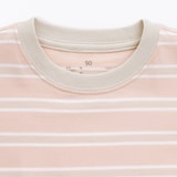 ベビー　あたまするっと　綿天竺編みクルーネック半袖Ｔシャツ　ボーダー