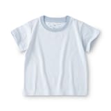 ベビー　あたまするっと　綿天竺編みクルーネック半袖Ｔシャツ　ボーダー