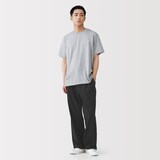 紳士　涼感　タックストレートパンツ