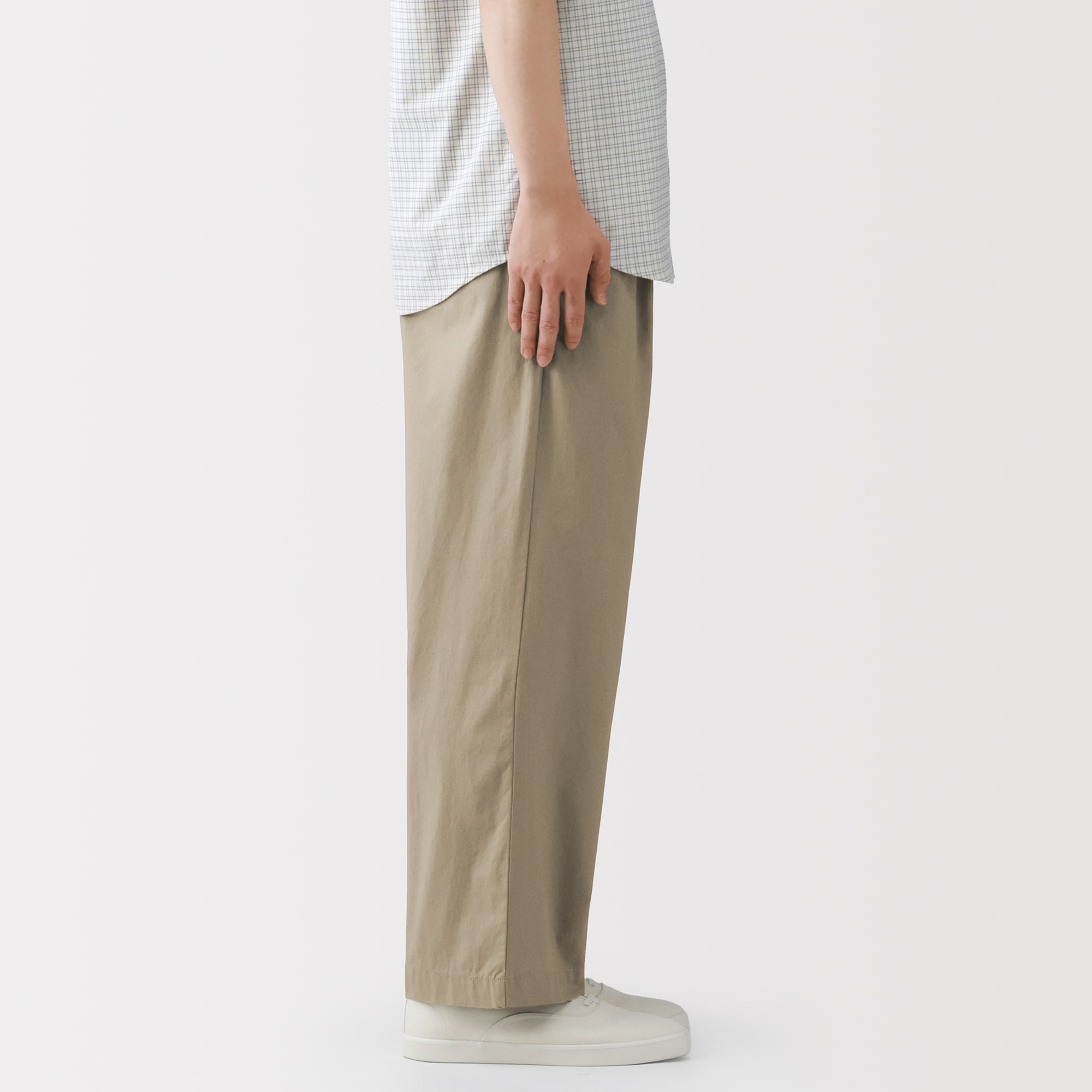 紳士　涼感　タックストレートパンツ