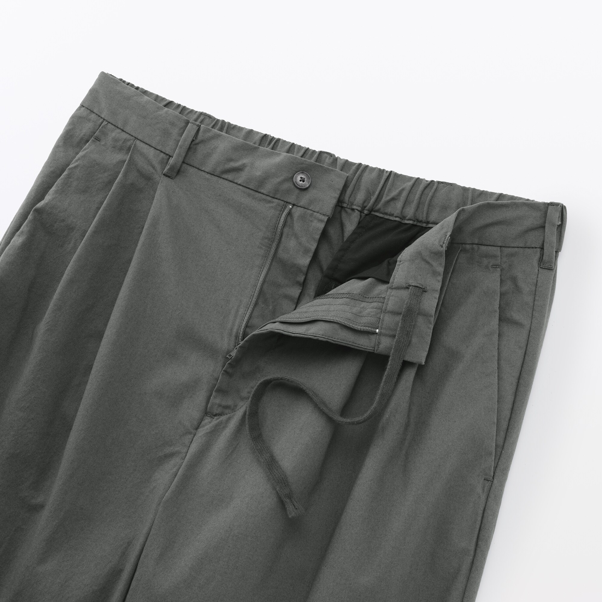 紳士　涼感　タックストレートパンツ