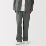 紳士　涼感　タックストレートパンツ