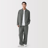 紳士　涼感　タックストレートパンツ