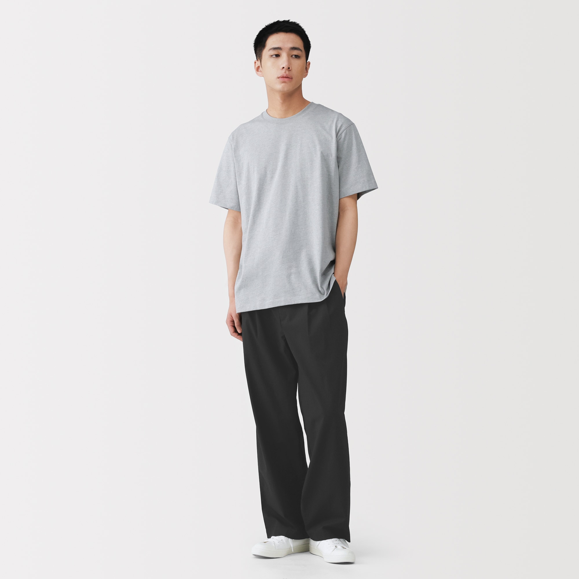 紳士 涼感 タックストレートパンツ | 無印良品