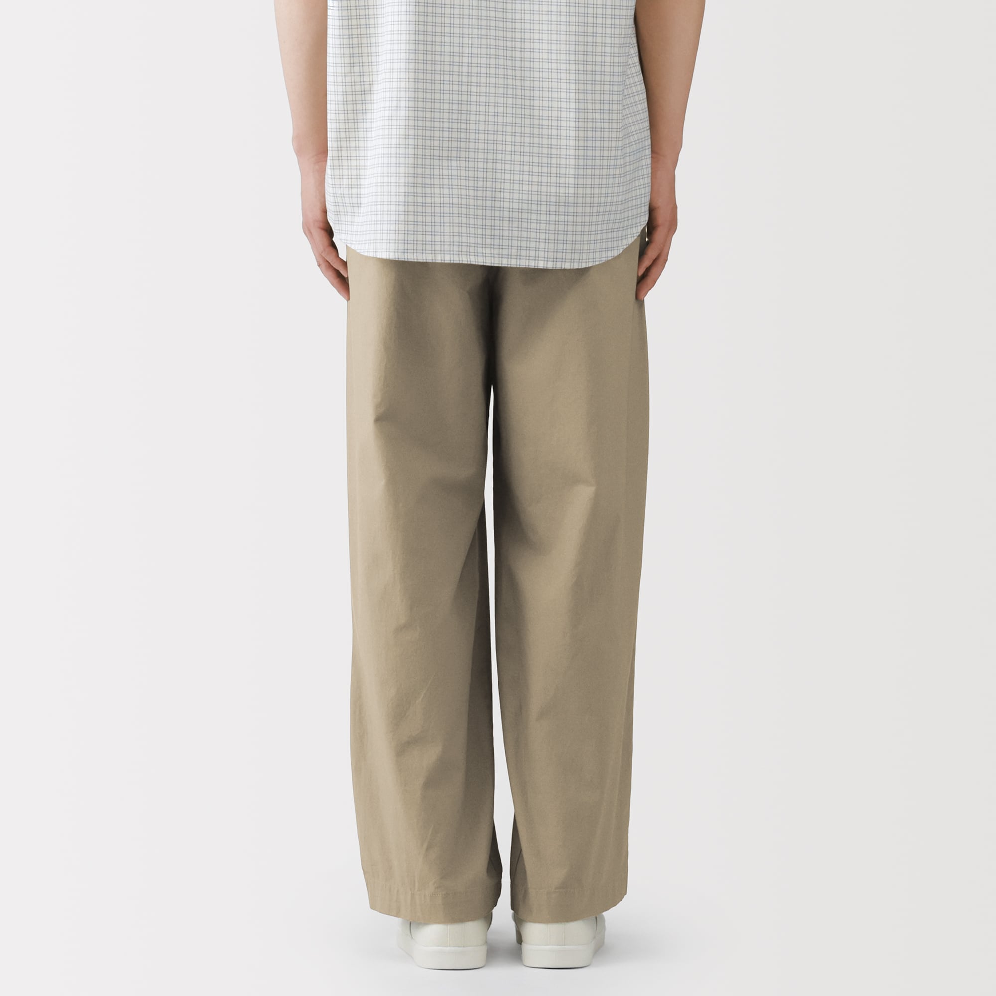 紳士　涼感　タックストレートパンツ