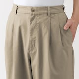 紳士　涼感　タックストレートパンツ