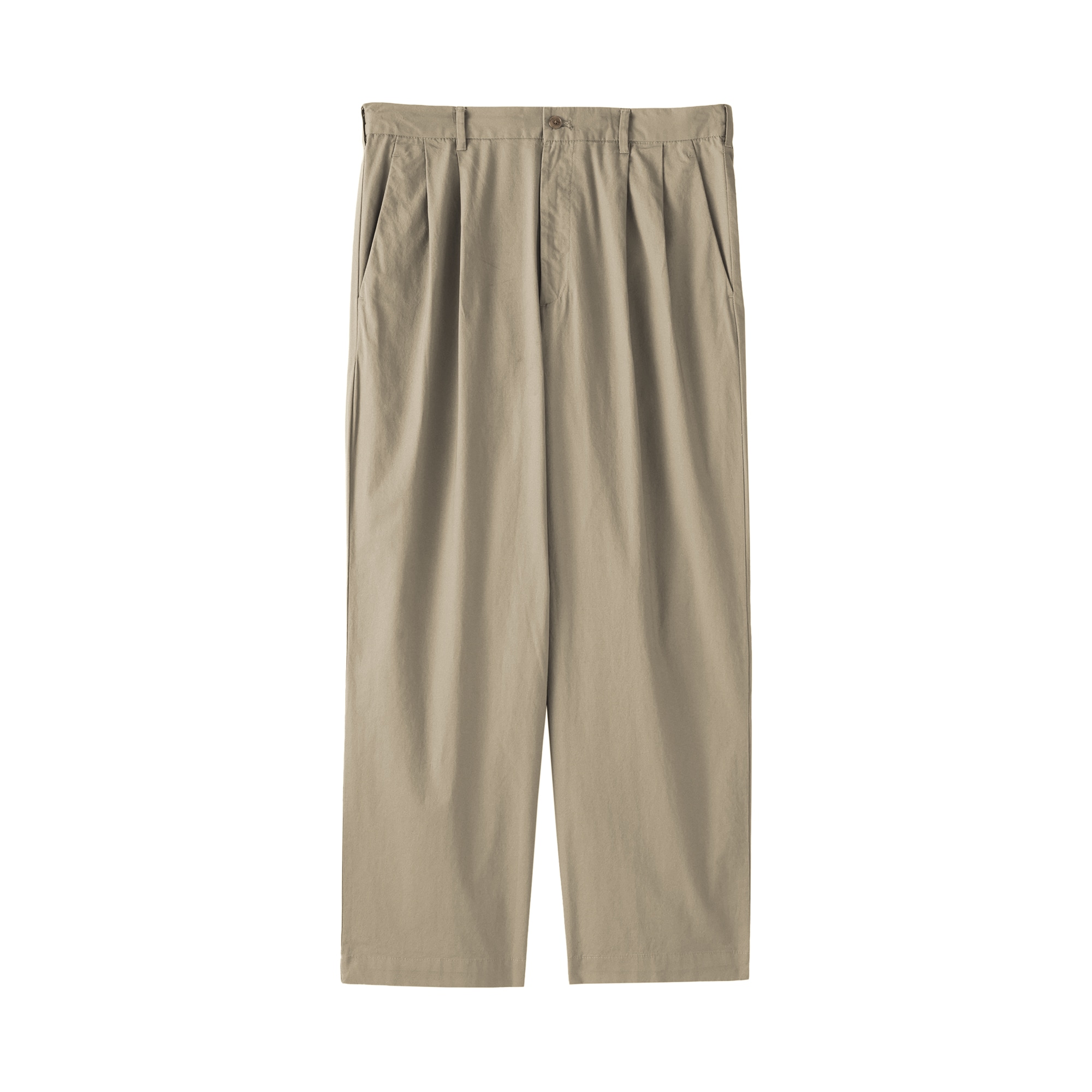 紳士　涼感　タックストレートパンツ