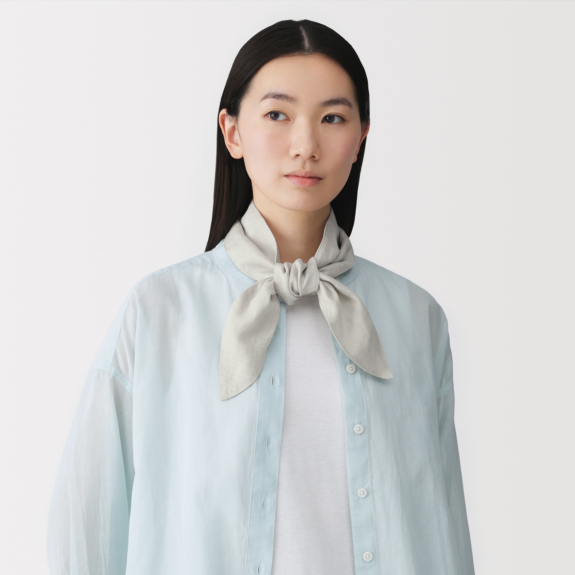 ＵＶカットリヨセルリネンポケット付きスカーフ