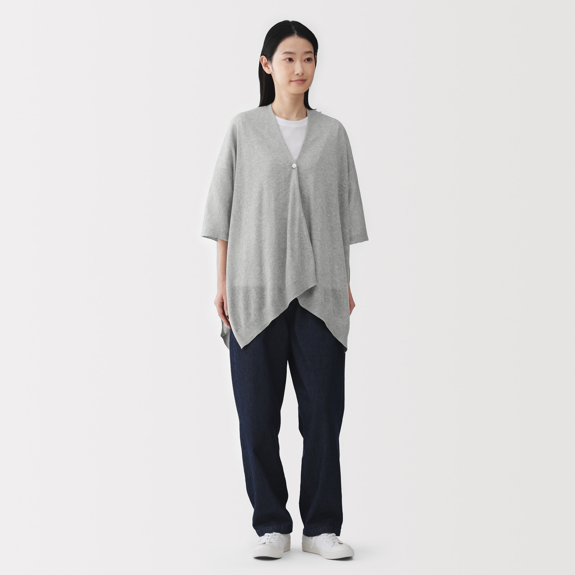 ＵＶカット強撚コットンボレロ　ボタン付き