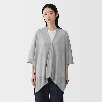 ＵＶカット強撚コットンボレロ　ボタン付き