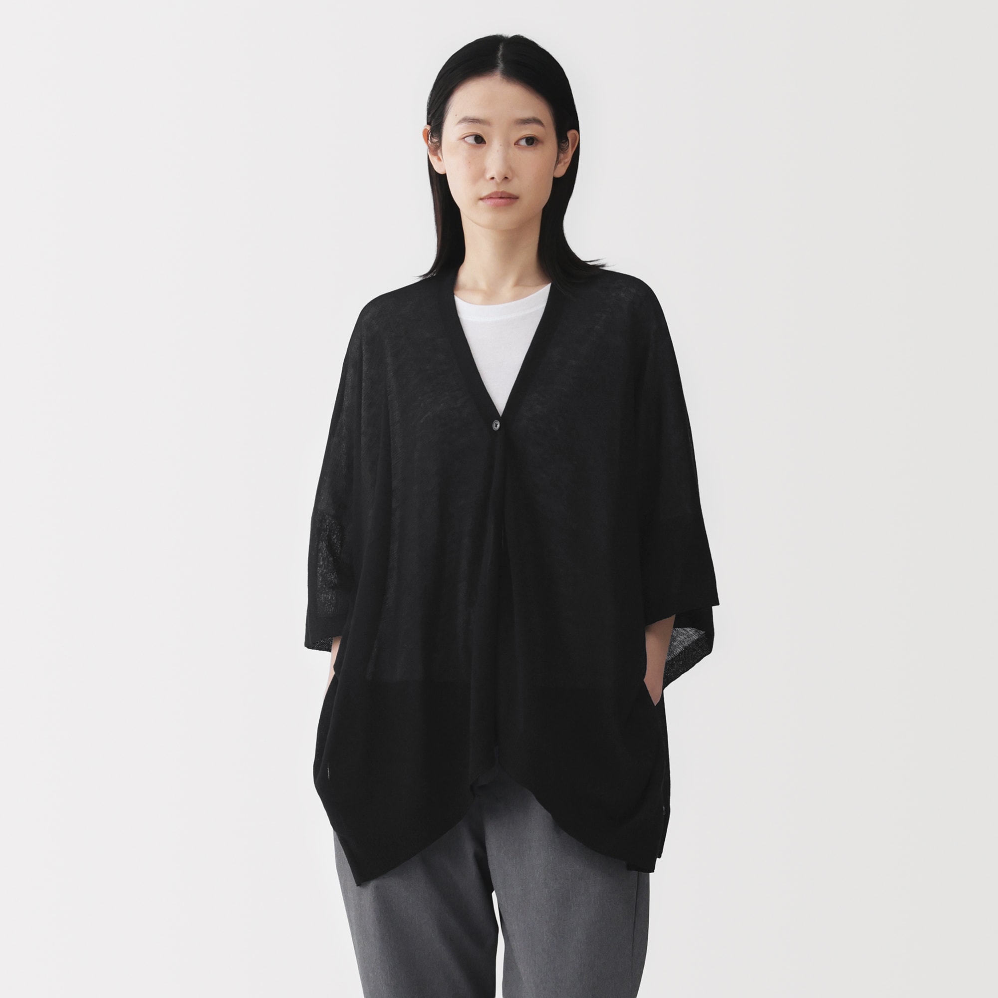 UVカット強撚コットンボレロ ボタン付き | 無印良品