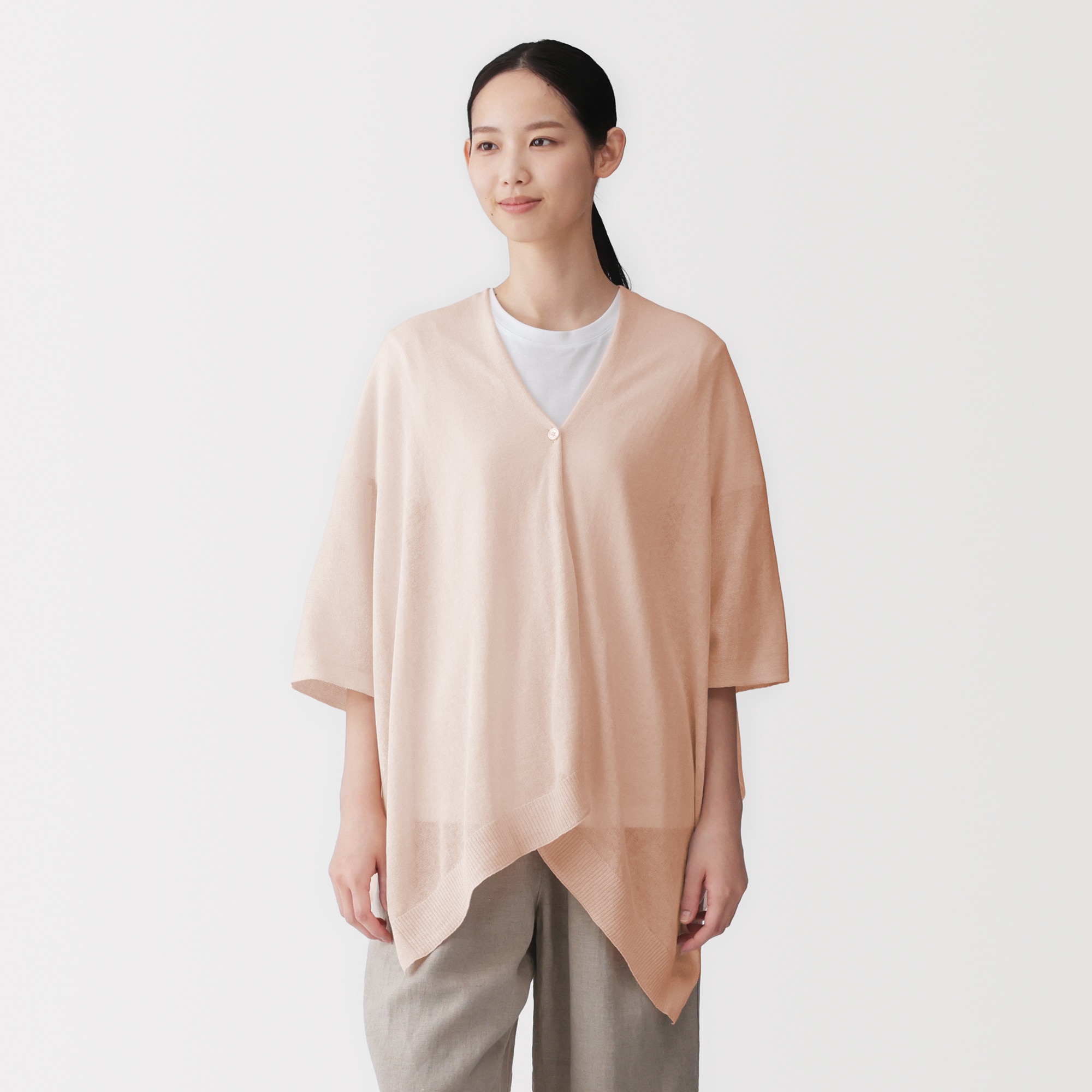 ＵＶカット強撚コットンボレロ　ボタン付き