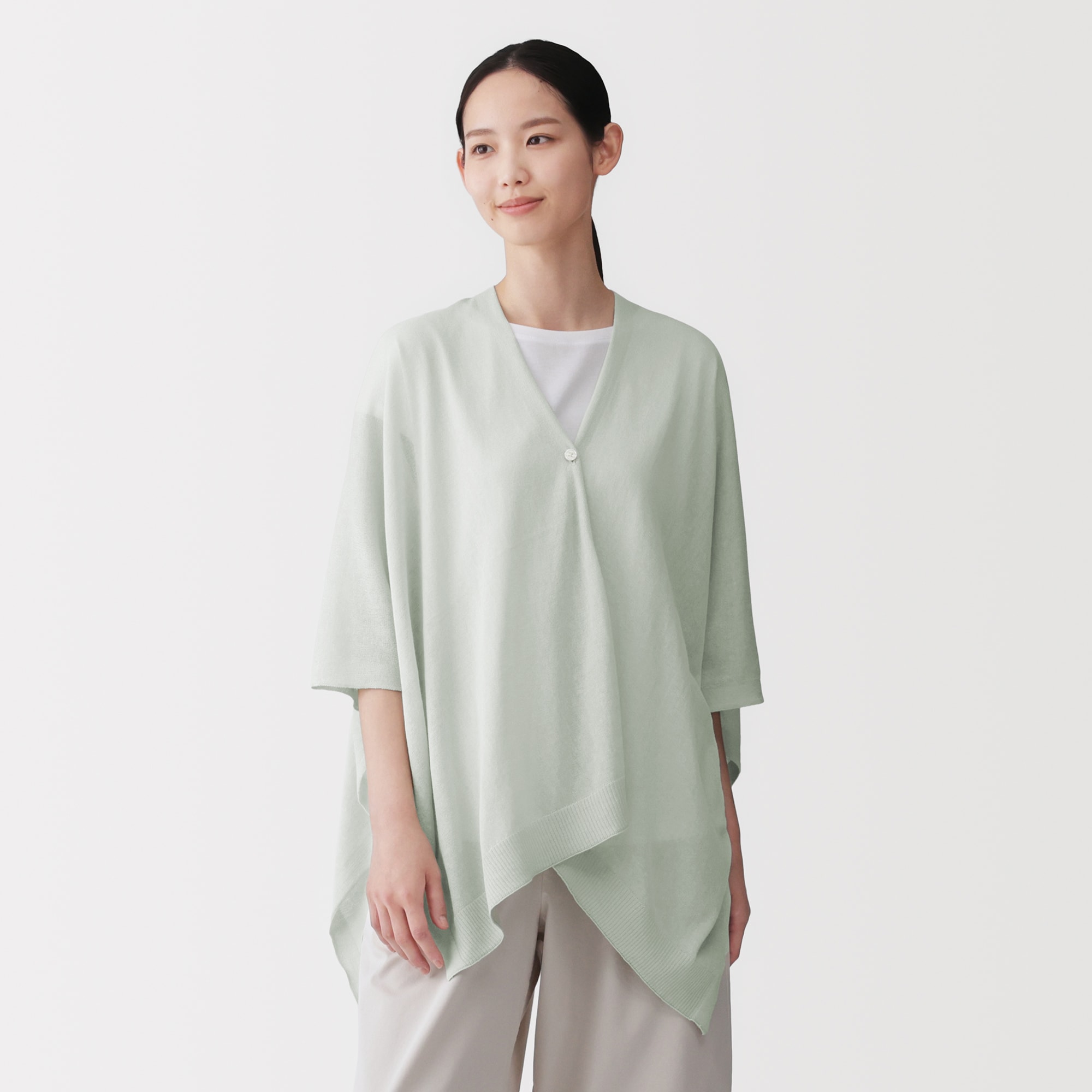 ＵＶカット強撚コットンボレロ　ボタン付き