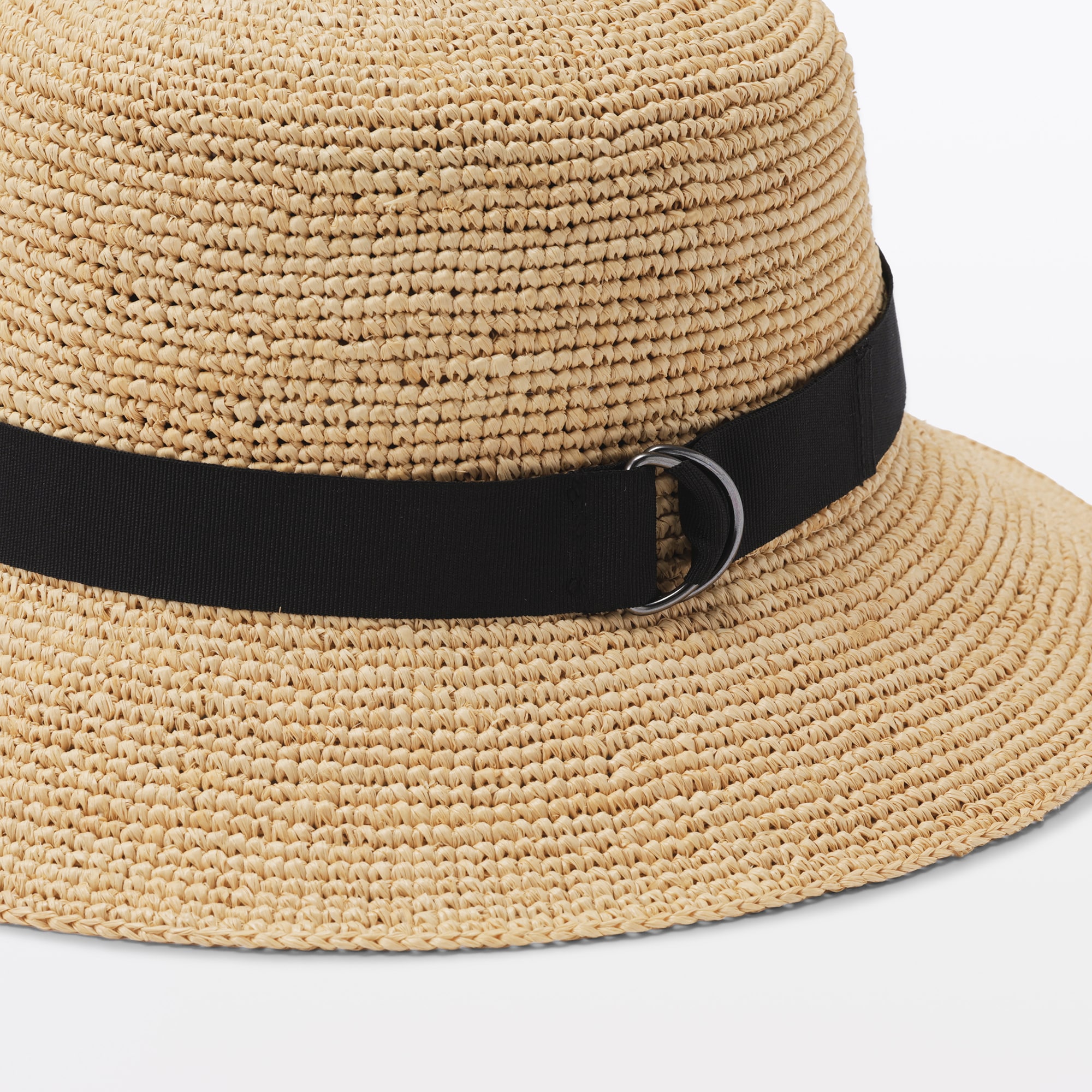 ラフィアたためるバケットハット