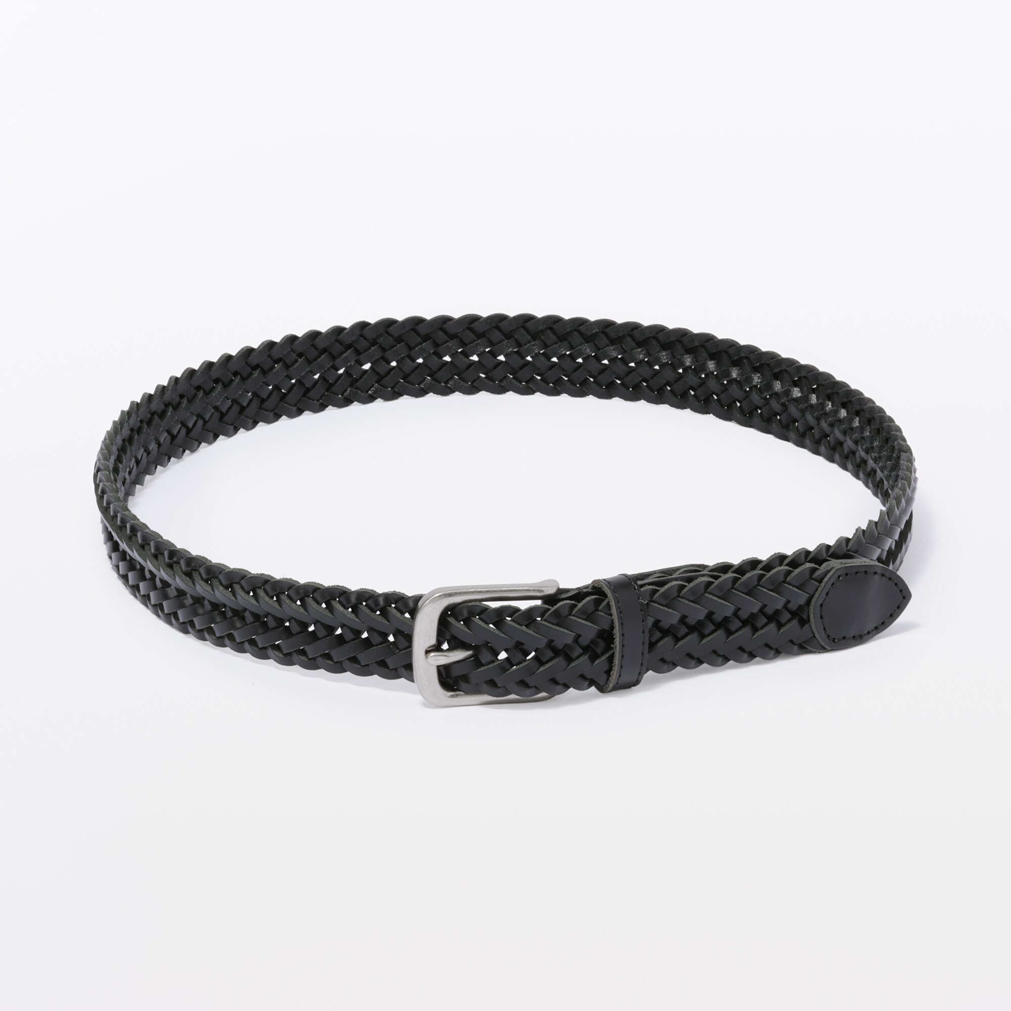 ベジタブルタンニンレザー　手編みベルト　中幅