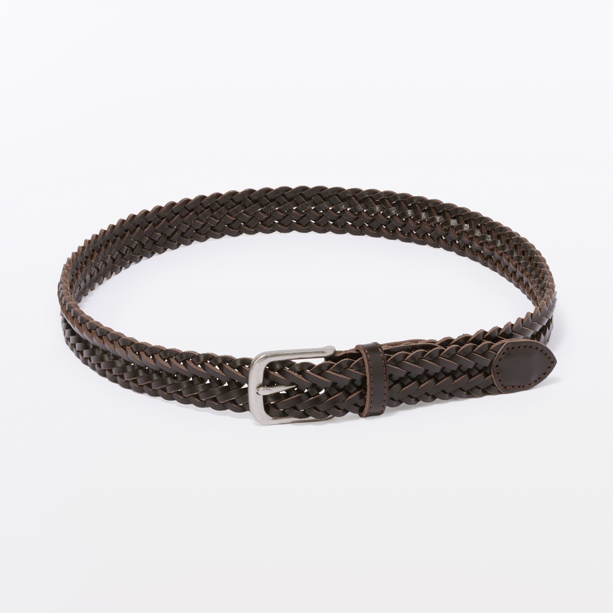 ベジタブルタンニンレザー　手編みベルト　中幅