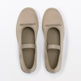 婦人　柔らかい中敷を使用した　撥水ストラップリボンフラットシューズ