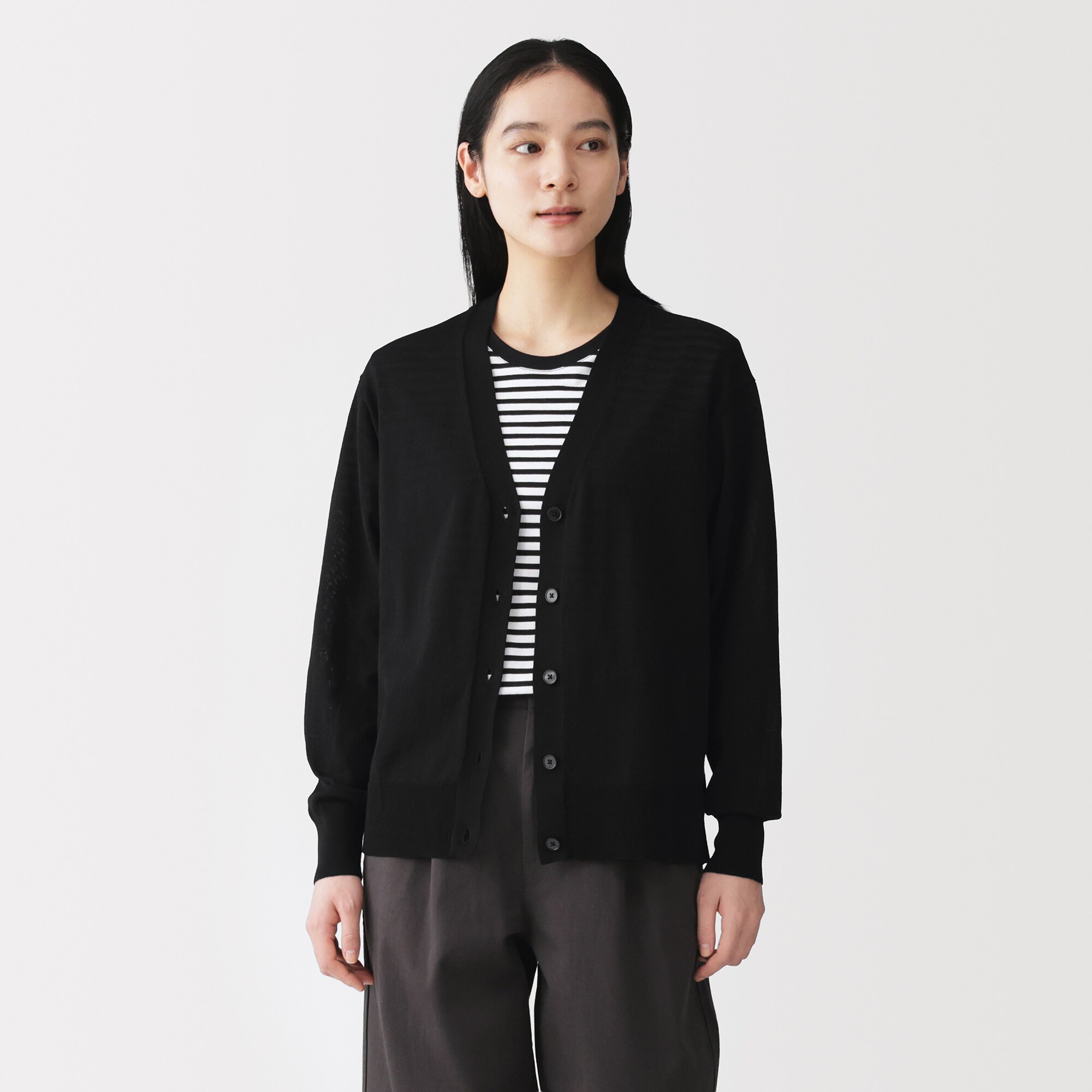 婦人　ＵＶカットライトニットＶネックカーディガン