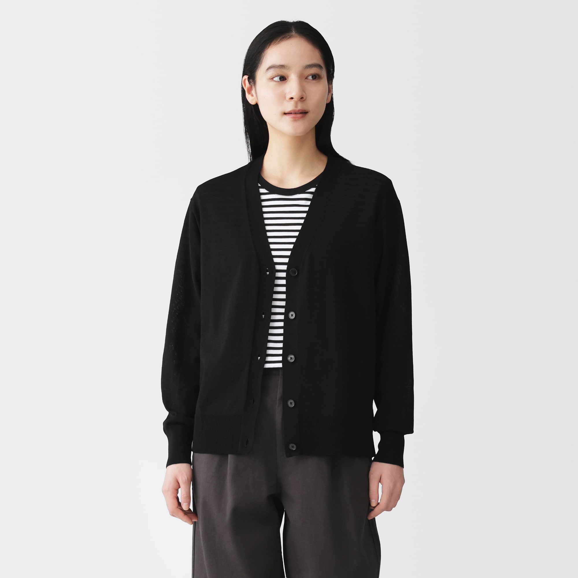 婦人　ＵＶカットライトニットＶネックカーディガン