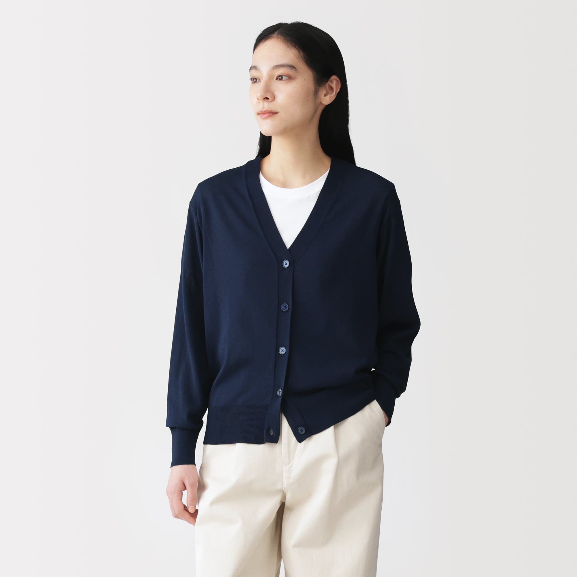 婦人 UVカットライトニットVネックカーディガン | 無印良品